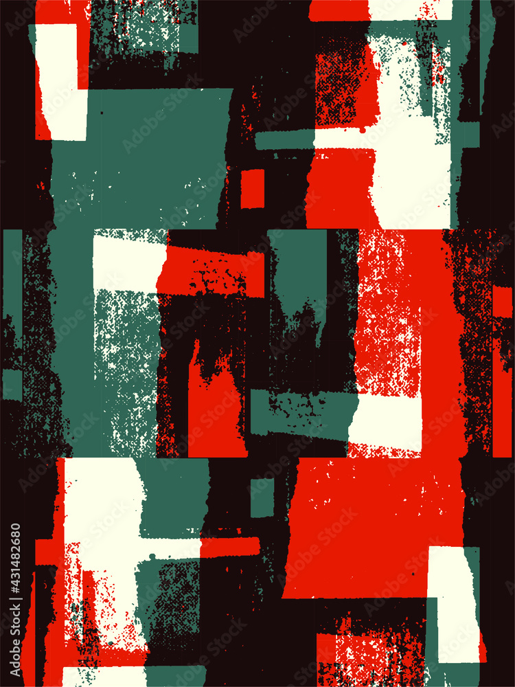 Aufkleber abstract grunge vector background. color handcrafted composition of overlapping irregular graphic el