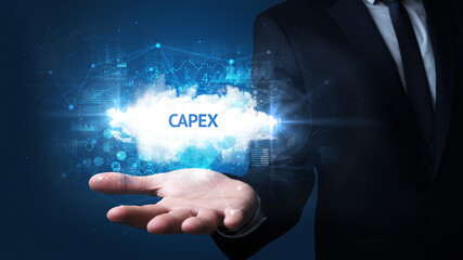 Hand of Businessman holding motivational message