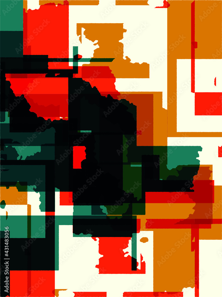 Aufkleber abstract grunge vector background. color handcrafted composition of overlapping irregular graphic el