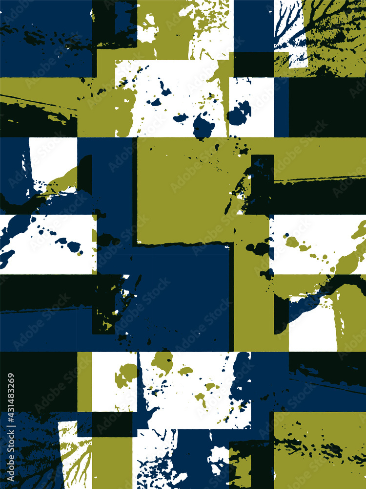 Poster abstract grunge vector background. color handcrafted composition of overlapping irregular graphic el