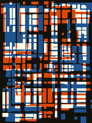 Abstract grunge vector background. Color handcrafted composition of overlapping irregular graphic elements.