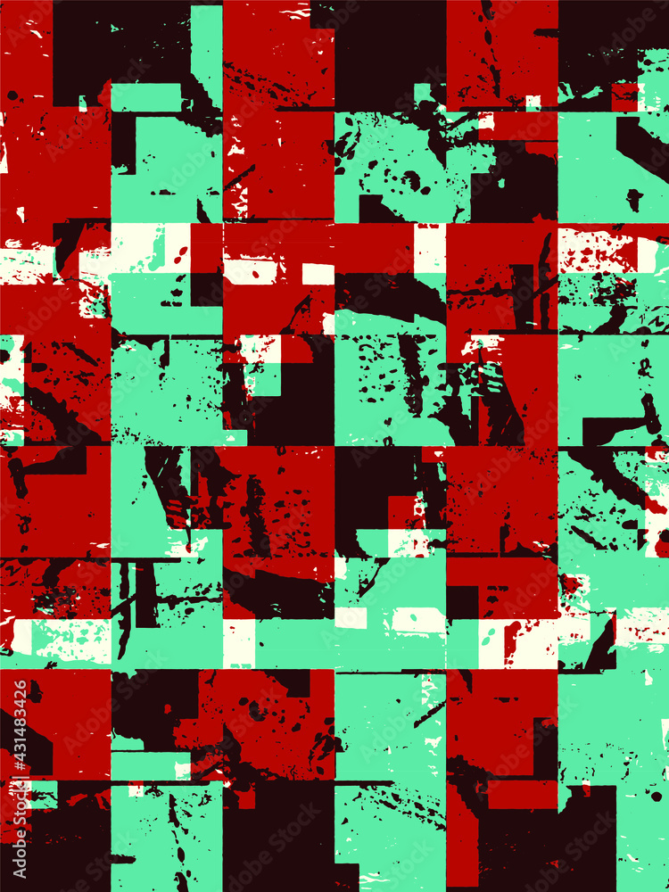 Aufkleber abstract grunge vector background. color handcrafted composition of overlapping irregular graphic el