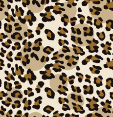 Fototapeta na wymiar Leopard seamless pattern. Animal print. Light background