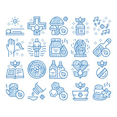 Traditional Naturopathy icon hand drawn illustration