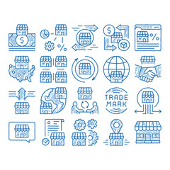 Franchise Business icon hand drawn illustration