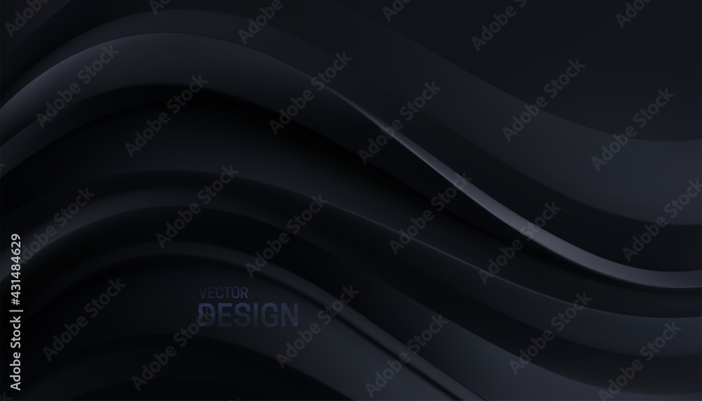 Sticker black wavy backdrop. abstract background