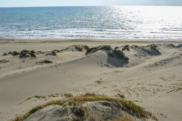 Cape Akrotiri on the southern coast of Cyprus is famous for its sand dunes