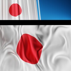 Abstract Japan Flag 3D Render (3D Artwork)