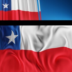 Naklejka premium Abstract Chile Flag 3D Render (3D Artwork)