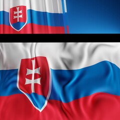 Abstract Slovakia Flag 3D Render (3D Artwork)