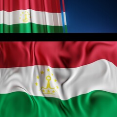 Abstract Tajikistan Flag 3D Render (3D Artwork)