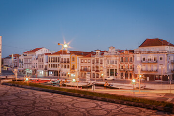 Fototapeta premium Largo do Rossio, partial view of the central region and touristic point of the city of Aveiro, Portugal.