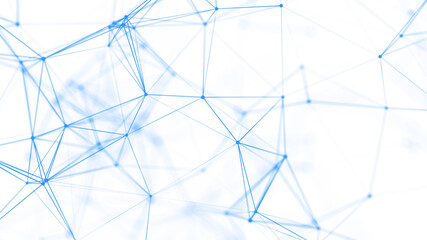 Abstract digital connection dots. Technology background. Network connection structure. Plexus effect. 3d rendering