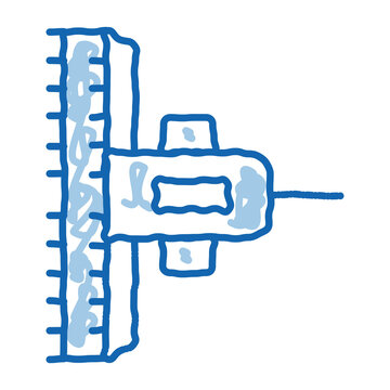 recommend clip art: Farming Cultivator Trailer doodle icon hand drawn illustration