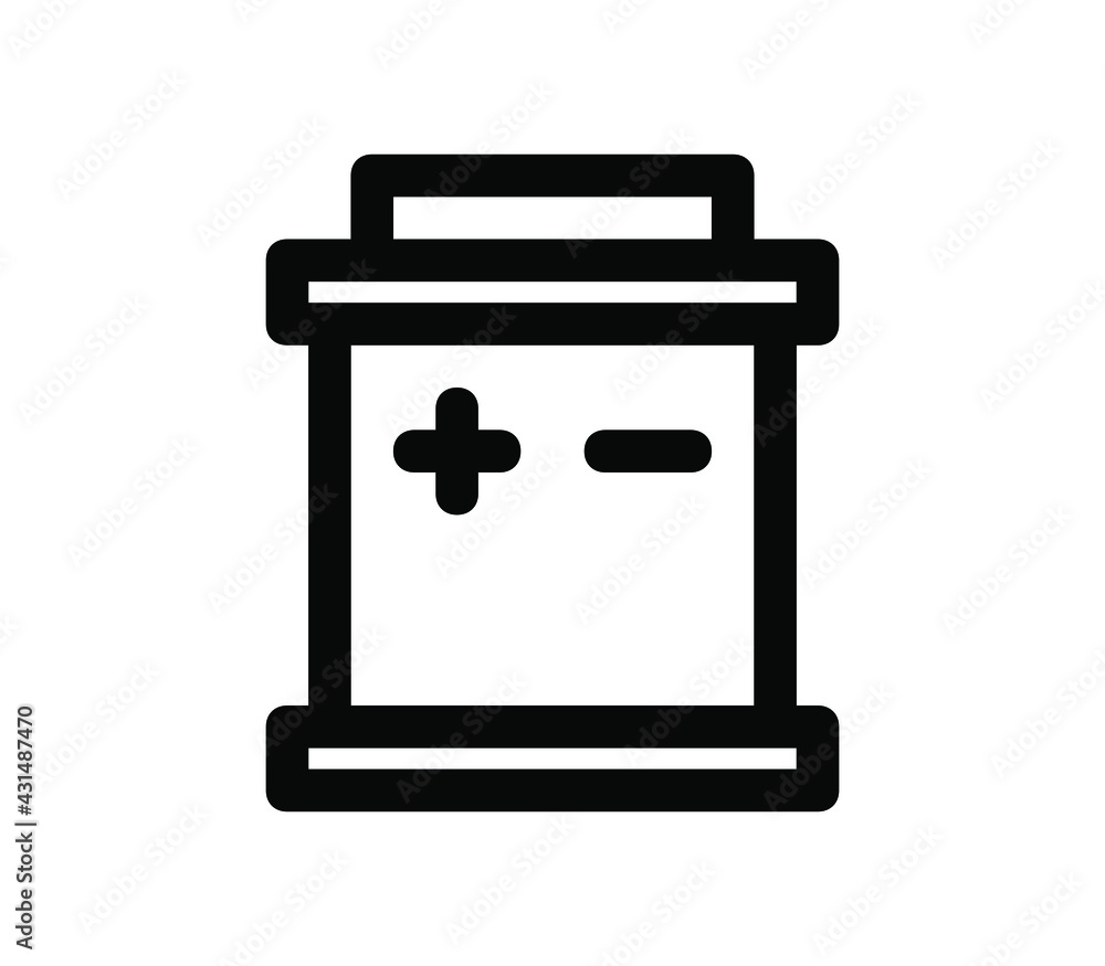 Poster car battery icon