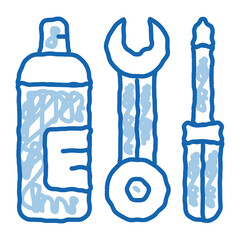 Repair Tool Conditioner doodle icon hand drawn illustration
