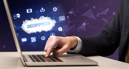 Businessman working with laptop concept