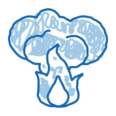 Fire With Smoke Wildfire doodle icon hand drawn illustration