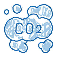 Co2 Smoulder Smoke Steam Air doodle icon hand drawn illustration