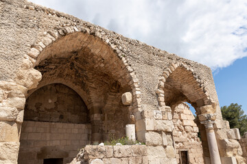 The remains  of the church of St. Anne of the Byzantine period in the ruins of the Maresha city, at Beit Guvrin, near Kiryat Gat, in Israel