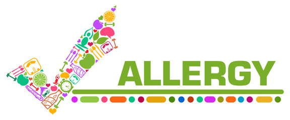 Allergy Colorful Symbols Tick Mark Left Text 