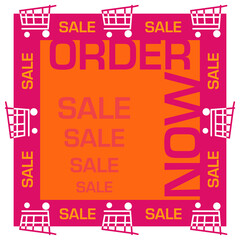 Order Now Pink Orange Sale Square Shopping Carts 