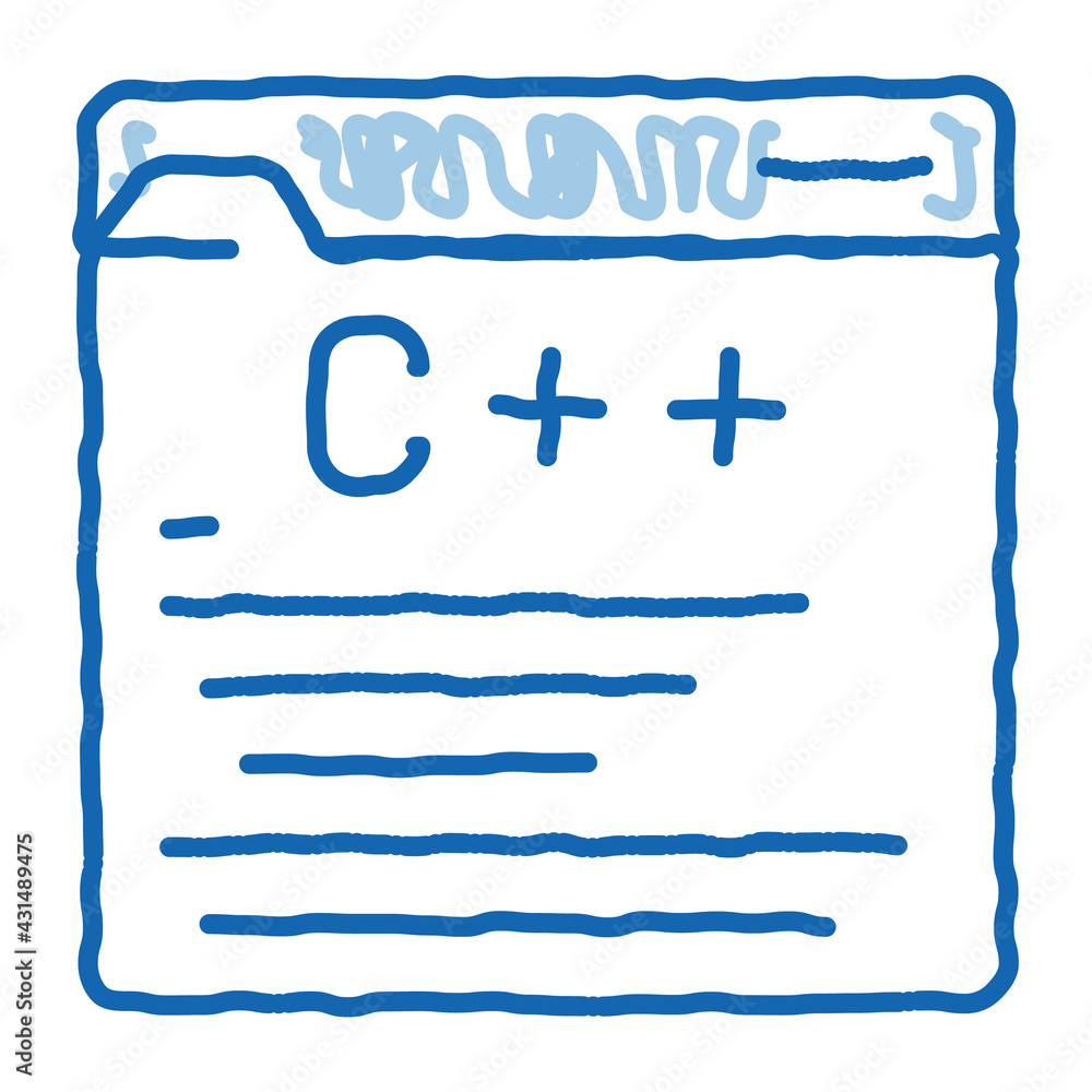 Poster coding development language doodle icon hand drawn illustration