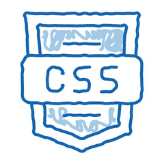 Coding Language CSS System doodle icon hand drawn illustration