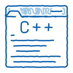 Coding Development Language doodle icon hand drawn illustration