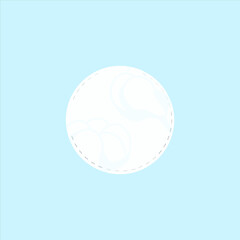 Cosmetic make up cotton pad isolated on blue background
