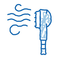 Laundry Electric Steamer Brush doodle icon hand drawn illustration