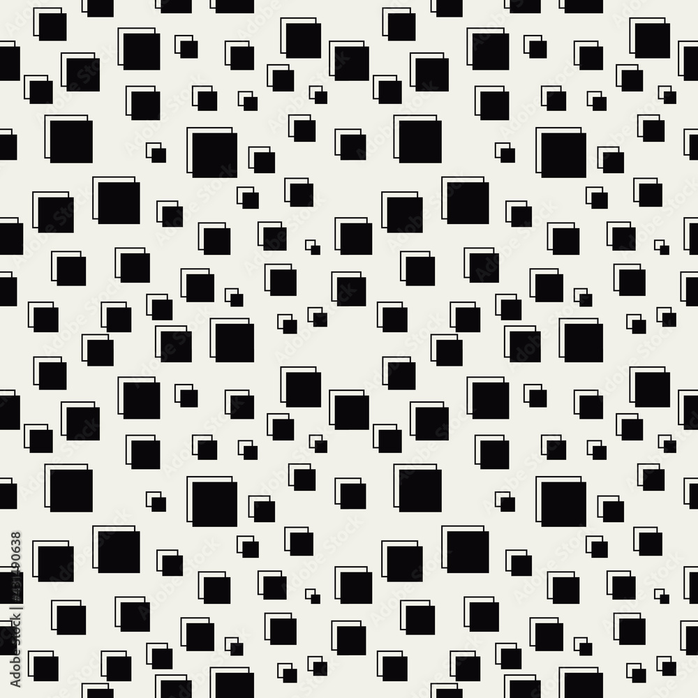Poster black squares seamless ornament. vector same pattern.