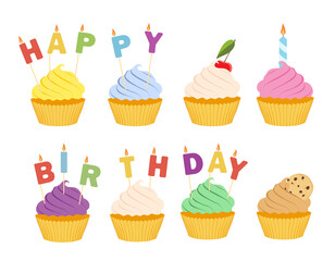 Tasty cupcakes Happy birtday