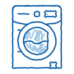 Laundry Service Machine doodle icon hand drawn illustration