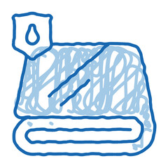 Waterproof Material Fabric Towel doodle icon hand drawn illustration