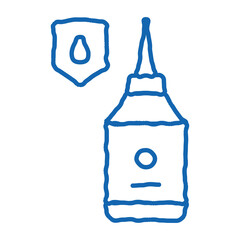 Waterproof Material Glue doodle icon hand drawn illustration