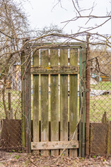 Old Wooden Gate in Early Spring