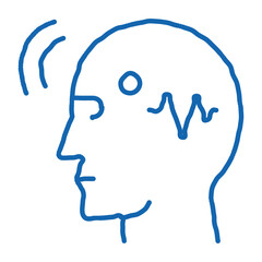 Brain Telepathic Control doodle icon hand drawn illustration