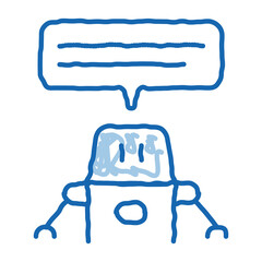 Artificial Intelligence Chat Bot doodle icon hand drawn illustration