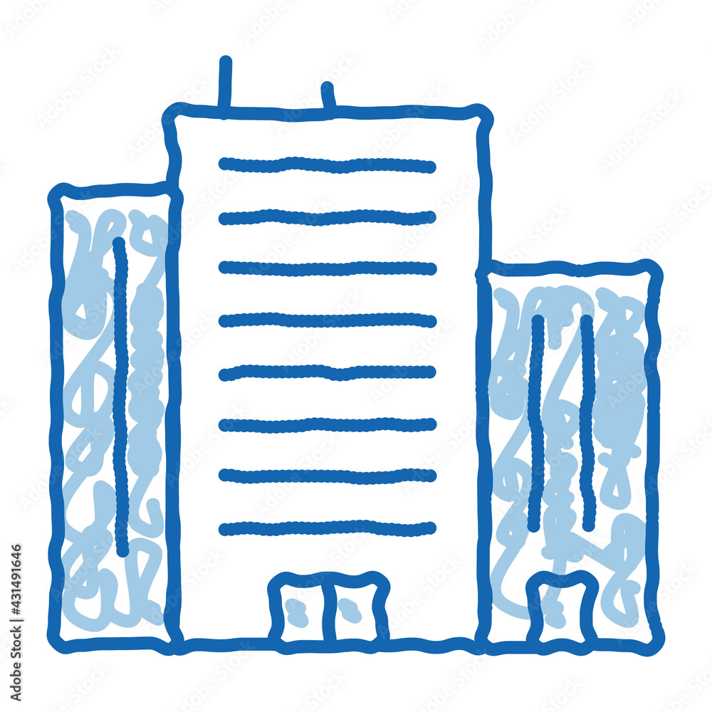 Canvas Prints Tenement House Skyscraper doodle icon hand drawn illustration