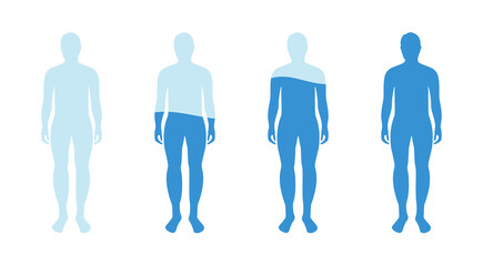 Infographic showing water percentage level in human body. Vector illustration Water balance.