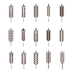 Agriculture wheat Logos set vector icon
