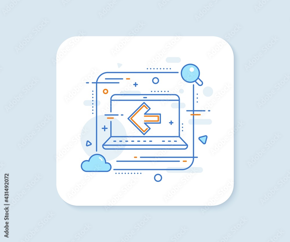 Aufkleber left arrow line icon. abstract vector button. direction arrowhead symbol. navigation pointer sign. l