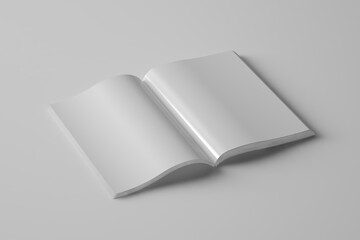 Magazine mockup on soft color background