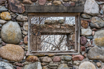 Window in the Wall of the Ruins of a Stone House