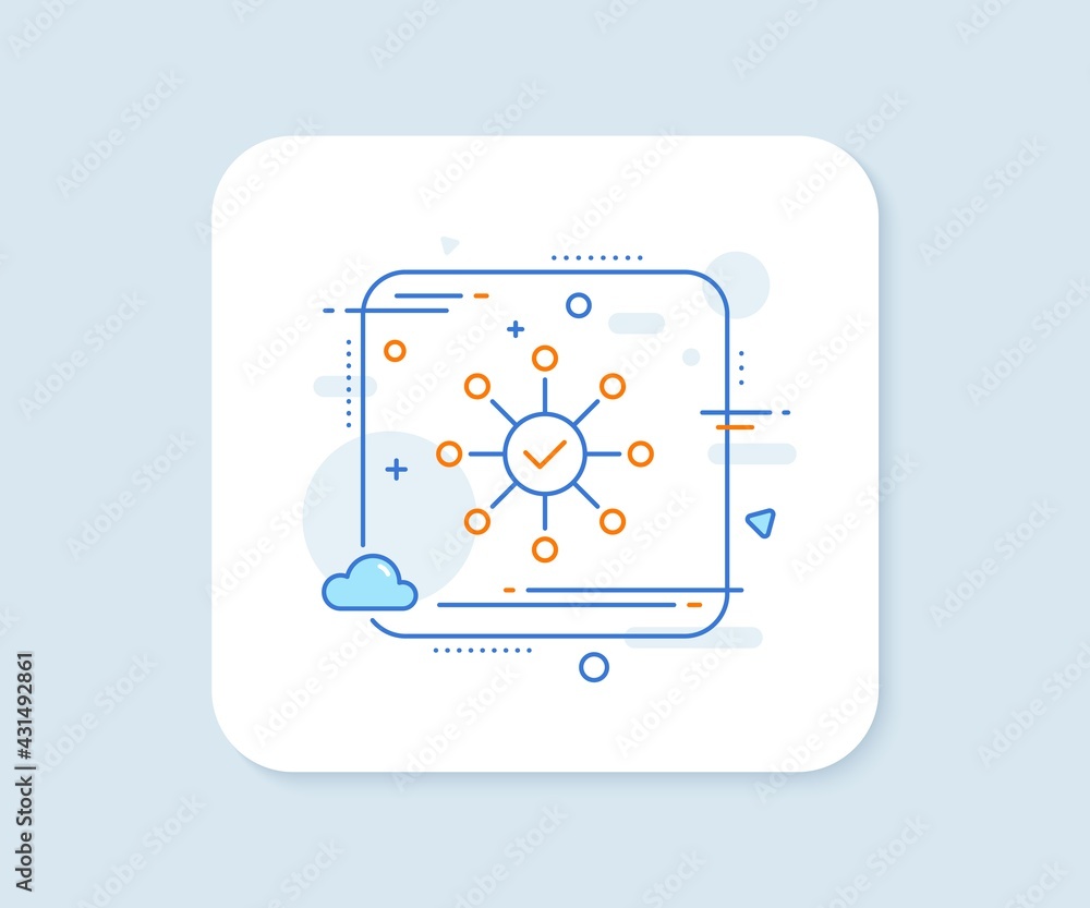 Poster survey check line icon. abstract square vector button. correct answer sign. survey check line icon. 