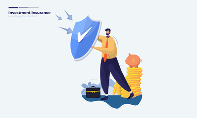 Business investment insurance with insurance agent investment protection illustration
