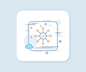 Survey check line icon. Abstract square vector button. Correct answer sign. Survey check line icon. Quality concept badge. Vector