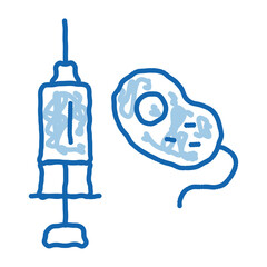Injection And Bacterium doodle icon hand drawn illustration
