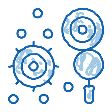 Searching Pathogen Element doodle icon hand drawn illustration